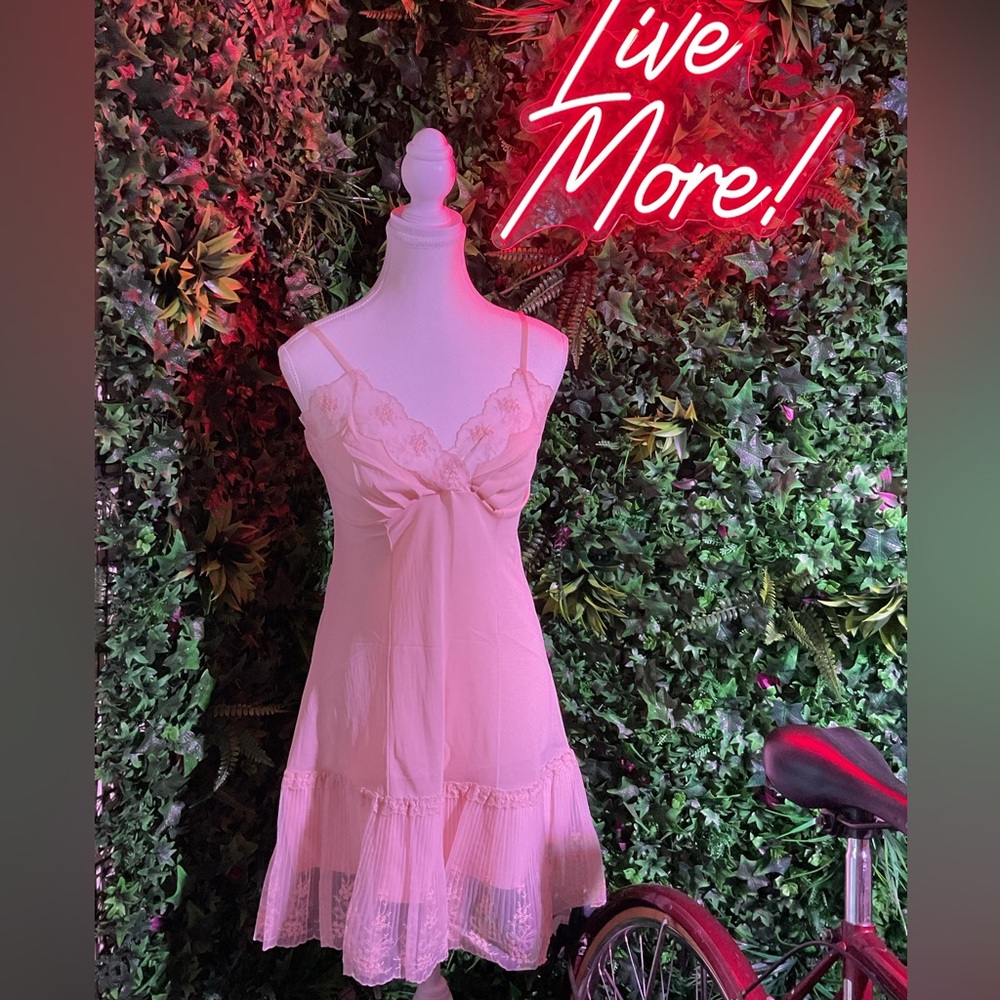 Elegant Pink Lace Nightgown